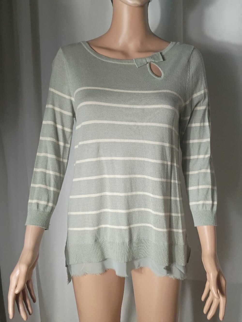 LC Lauren Conrad striped sweater grey and white size M
